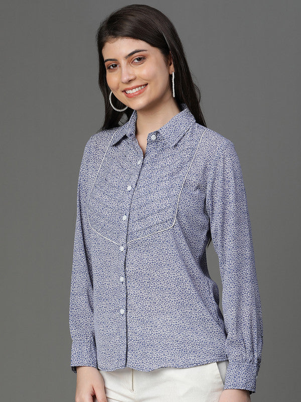 Blue Printed shirt
