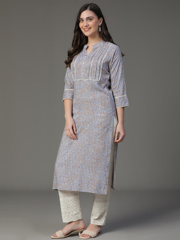 Blue printed kurta