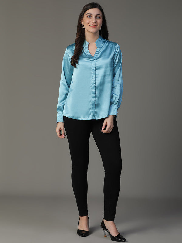 Blue Japanese Satin shirt