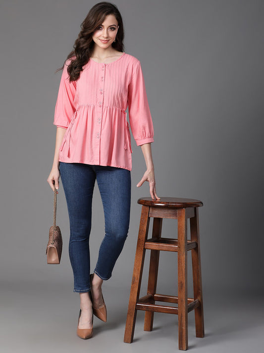 Pink Pintex Top